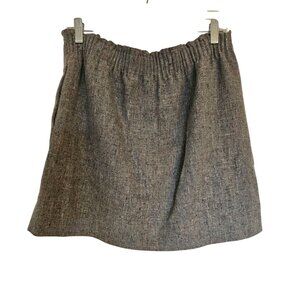 J. Crew‎ Skirt Size 12 Gray Laine blend pull on elastic waist above knee